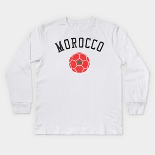 Morocco Soccer Team Heritage Flag Kids Long Sleeve T-Shirt